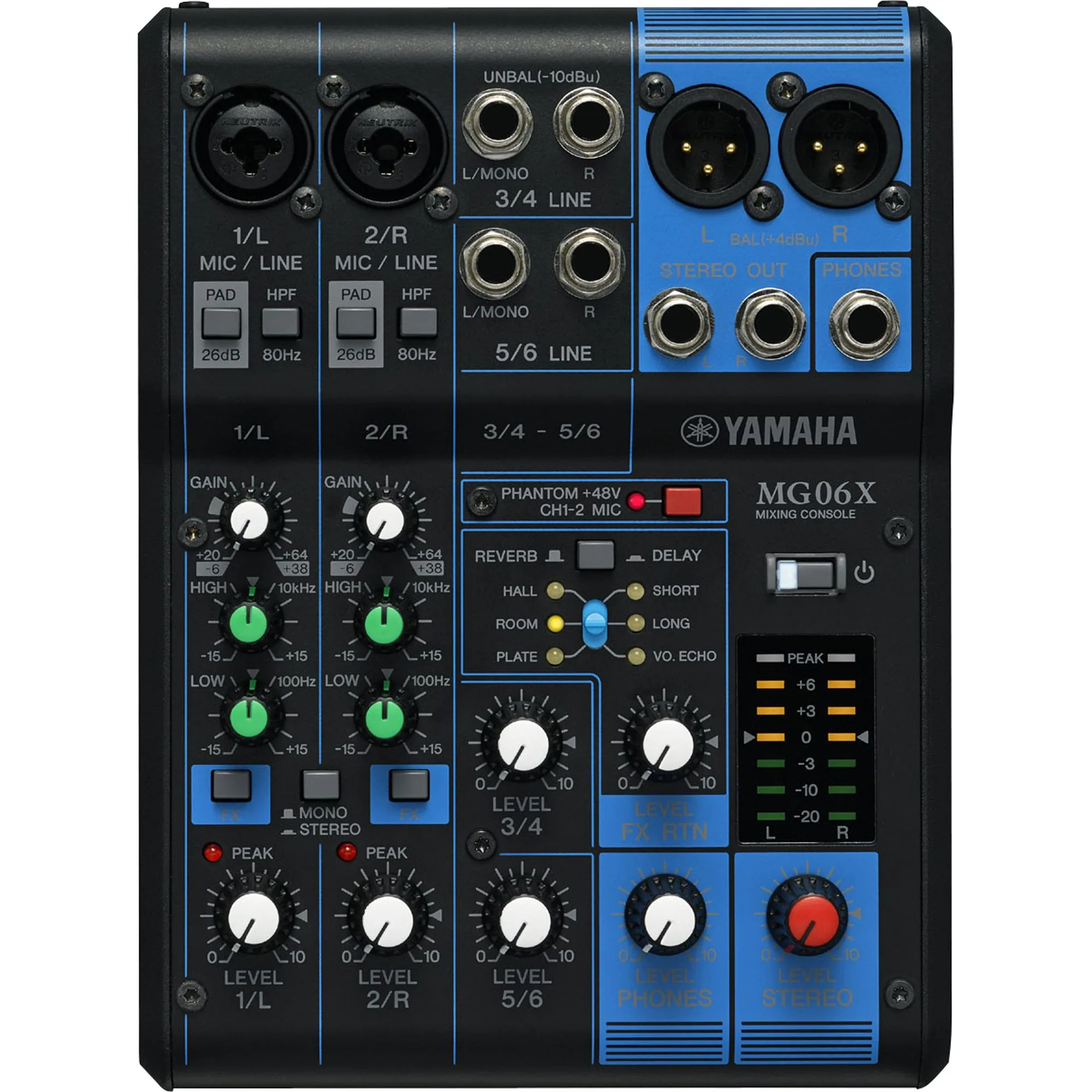 Mesa de Som 6 Canais MG06X Preta YAMAHA