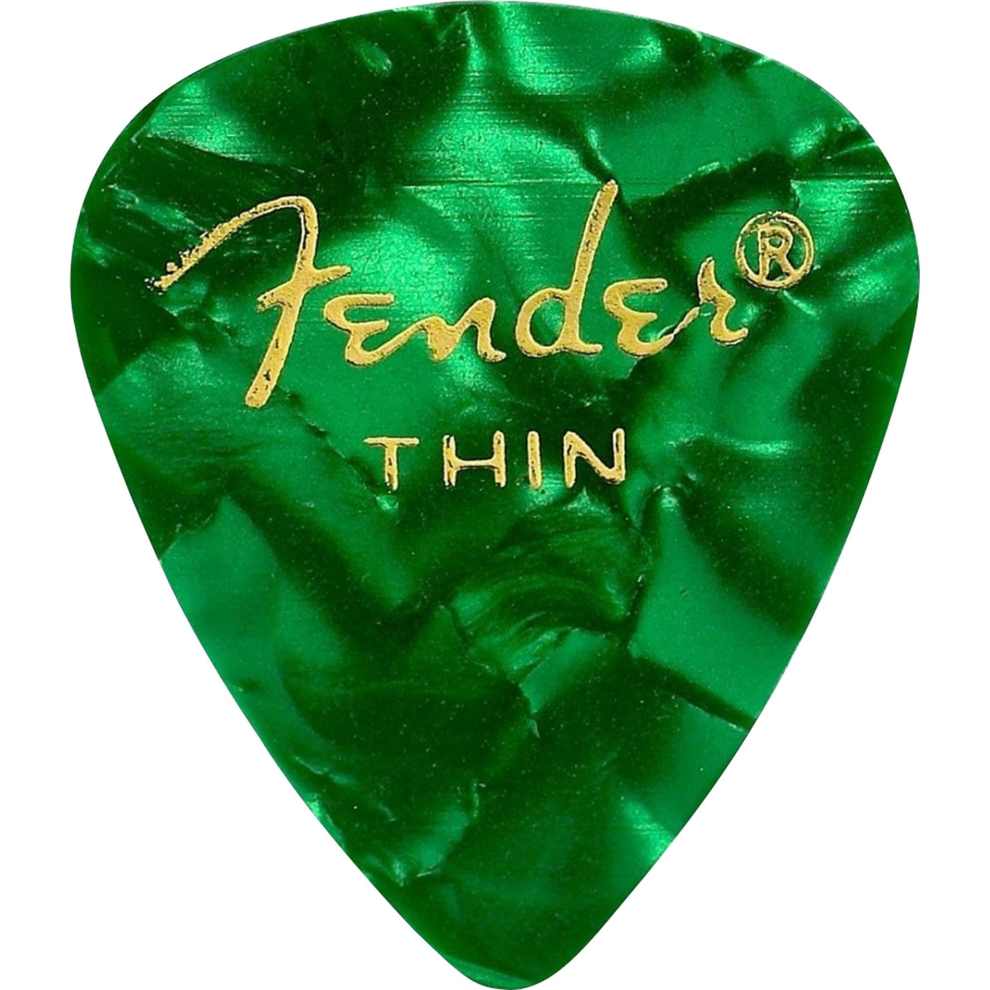 Palheta Celulóide Shape Premium 351 Thin Green Moto FENDER - PCT / 144