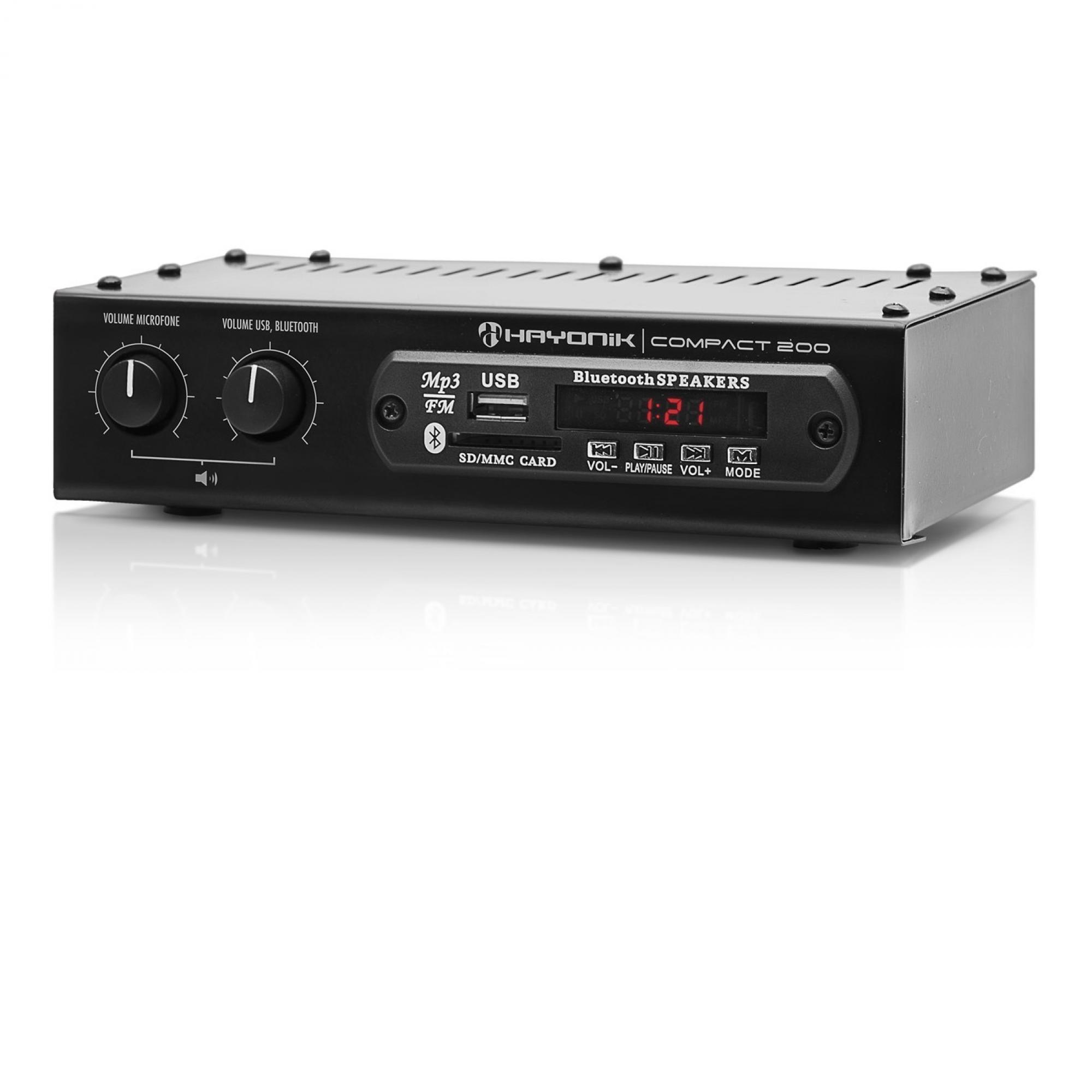 Amplificador 20W RMS com Bluetooth COMPACT 200 HAYONIK