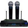 Microfone Duplo sem Fio LS902-UHF-HT/HT Preto LESON