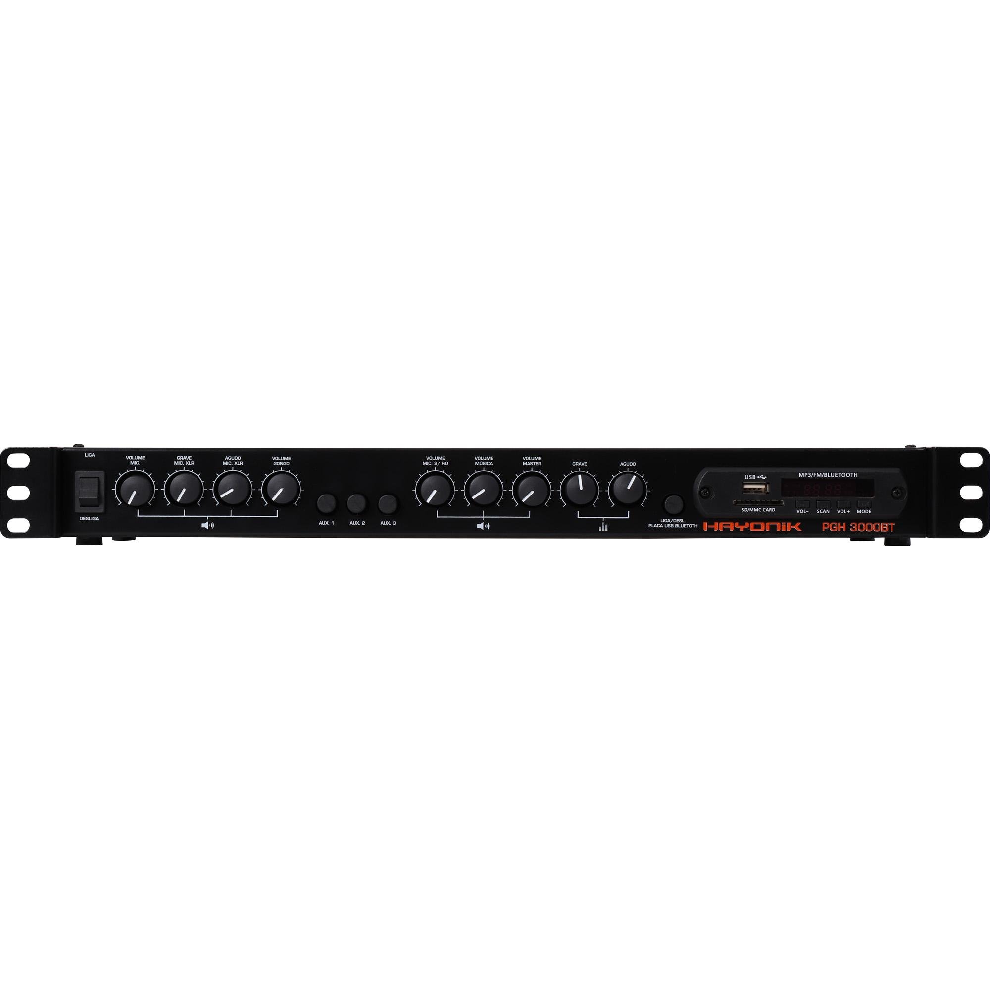 Pré-Amplificador AMBIENCE LINE PGH3000 BT C/ Gongo HAYONIK