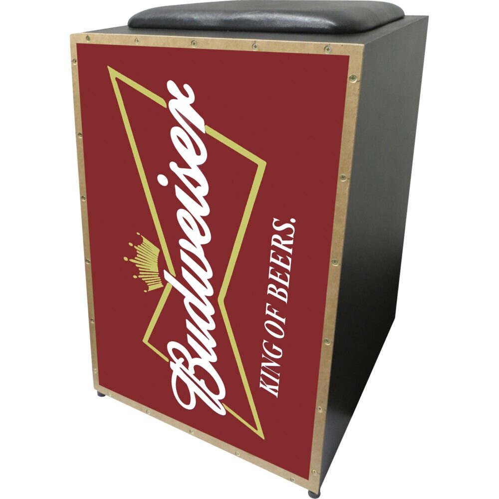 Cajon Eletroacústico Inclinado Profissional K2 COR-001 EQ Budweiser JAGUAR