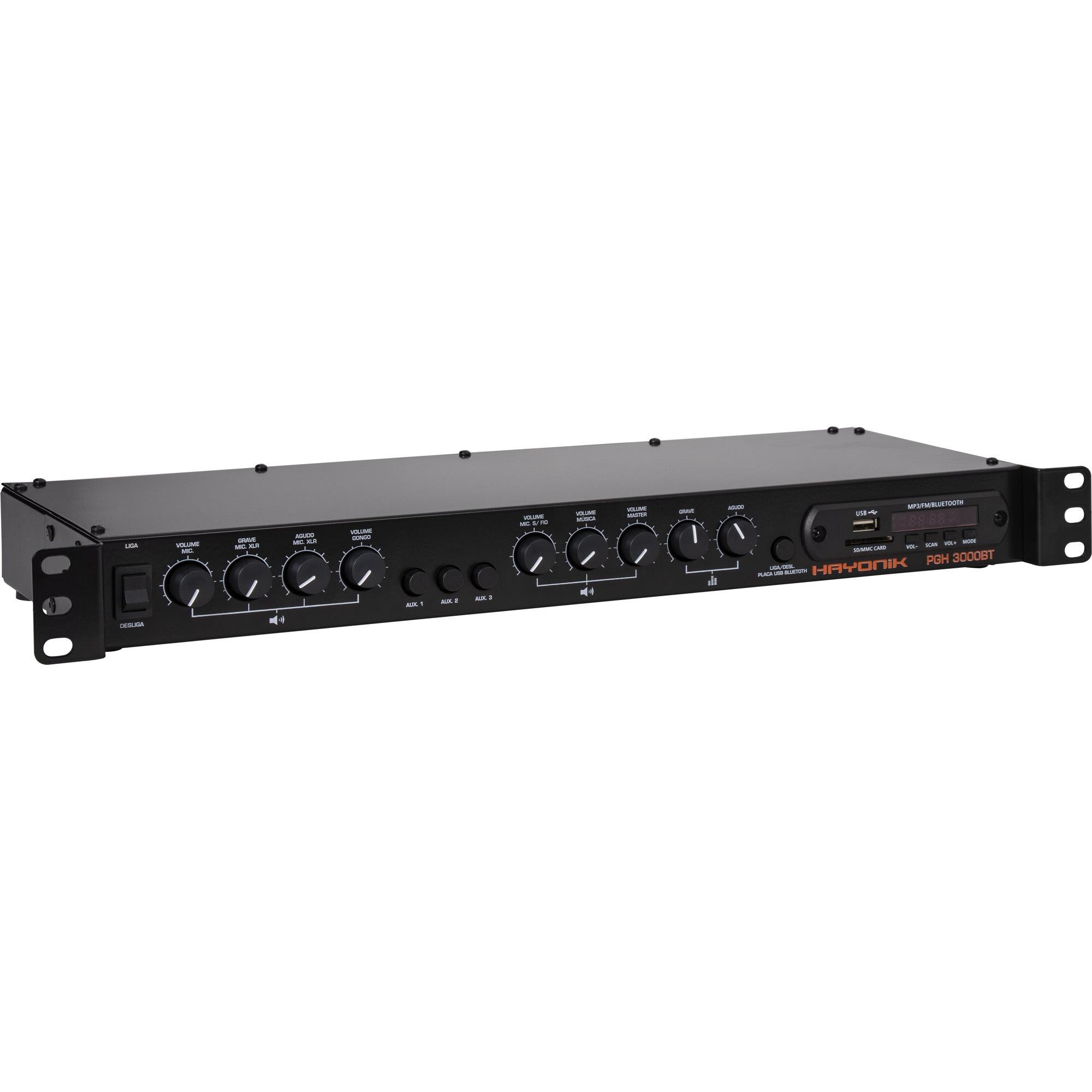 Pré-Amplificador AMBIENCE LINE PGH3000 BT C/ Gongo HAYONIK