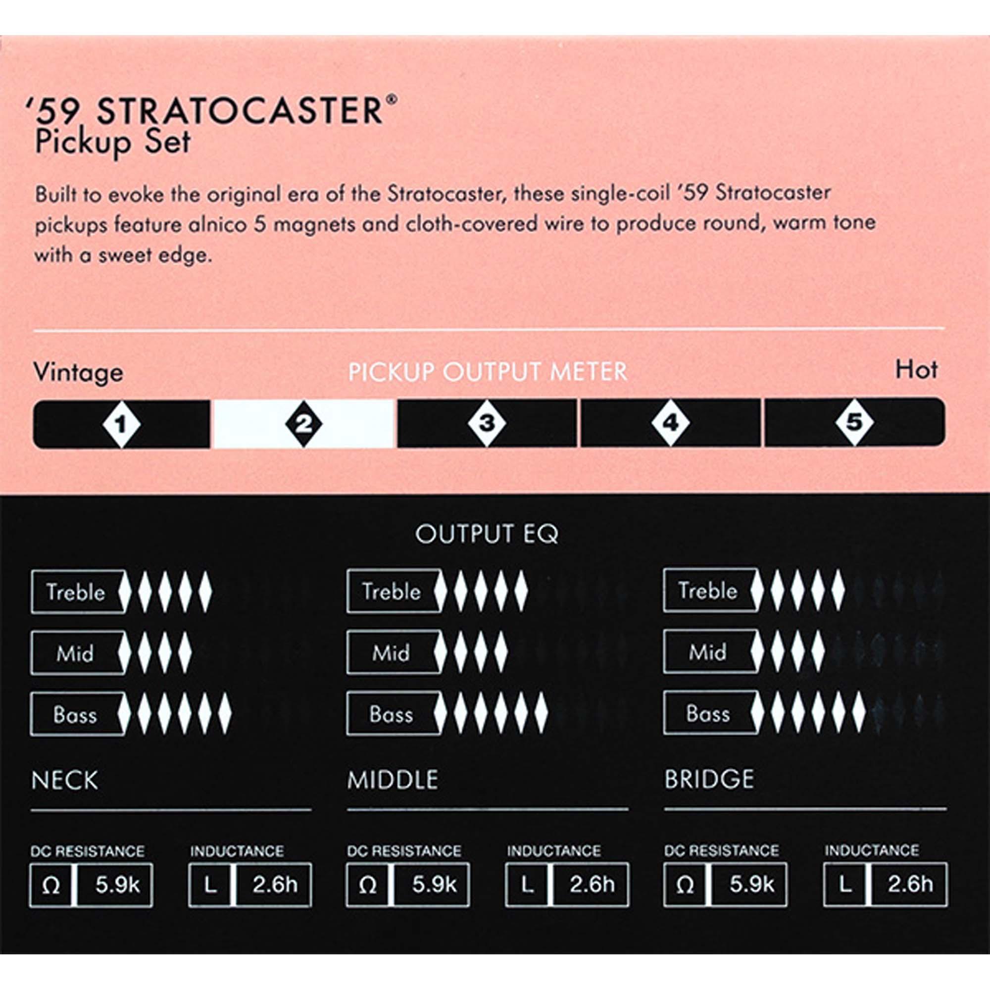 Set de Captadores Para Guitarra PURE VINTAGE '59 STRAT Branco FENDER