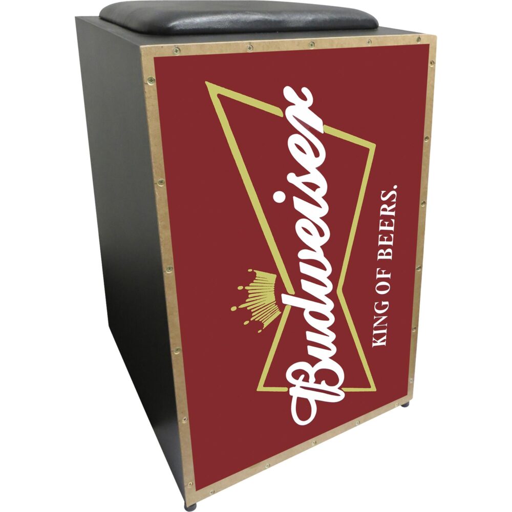 Cajon Eletroacústico Inclinado Profissional K2 COR-001 EQ Budweiser JAGUAR