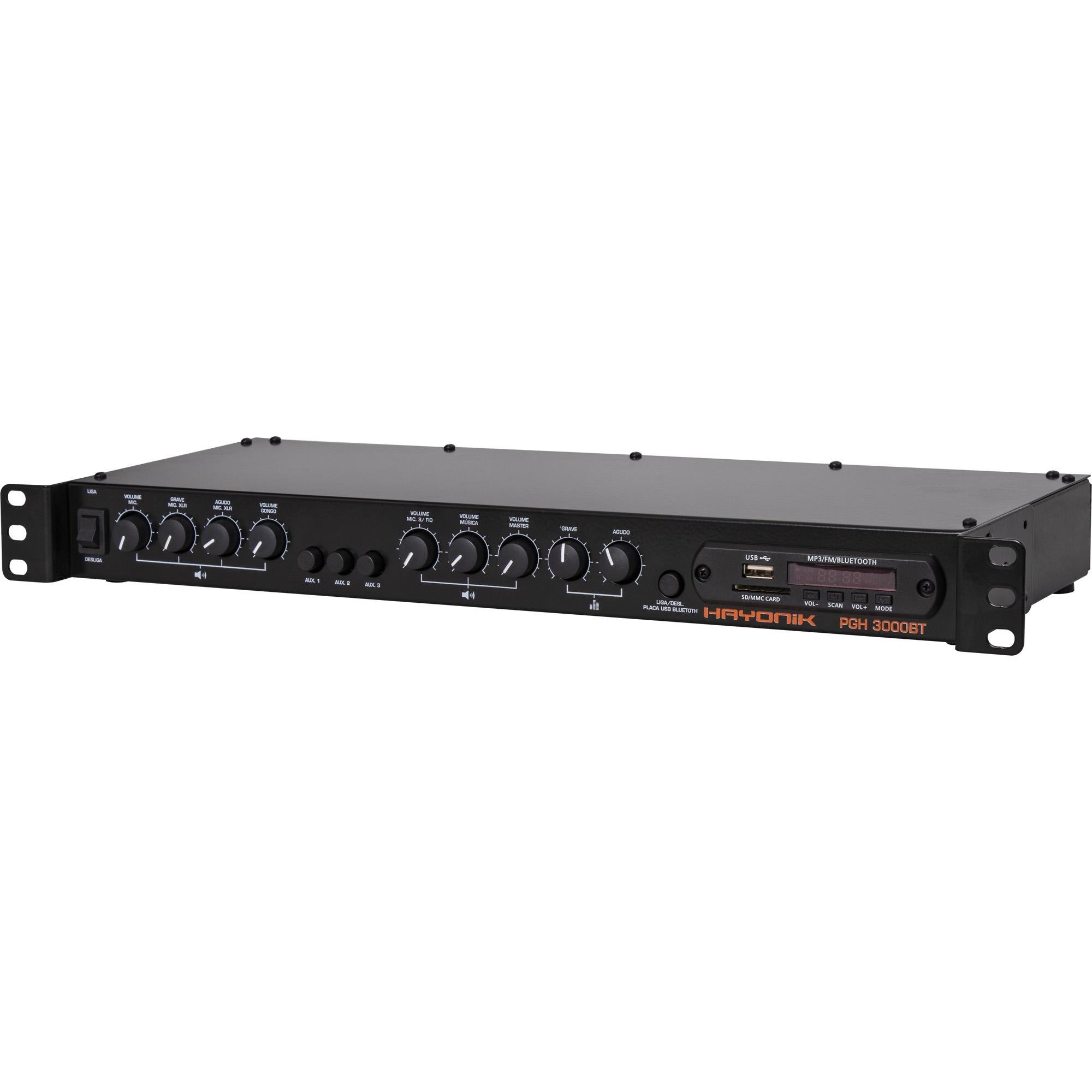 Pré-Amplificador AMBIENCE LINE PGH3000 BT C/ Gongo HAYONIK