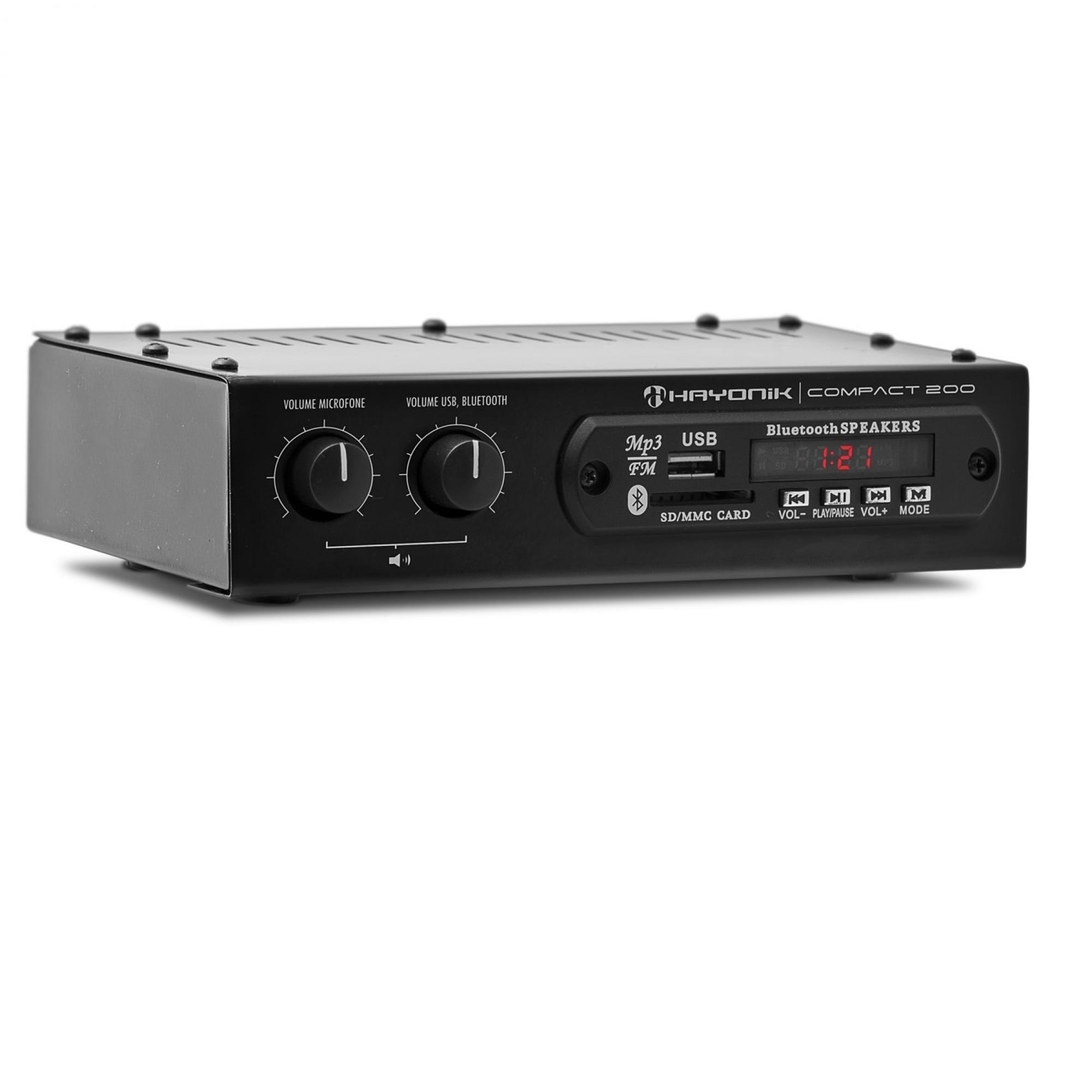 Amplificador 20W RMS com Bluetooth COMPACT 200 HAYONIK