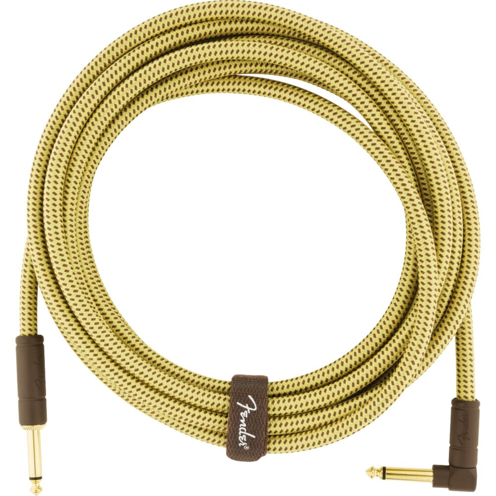 Cabo para Instrumentos P10 x P10 (90°) 4,5m DELUXE SERIES Amarelo Tweed FENDER