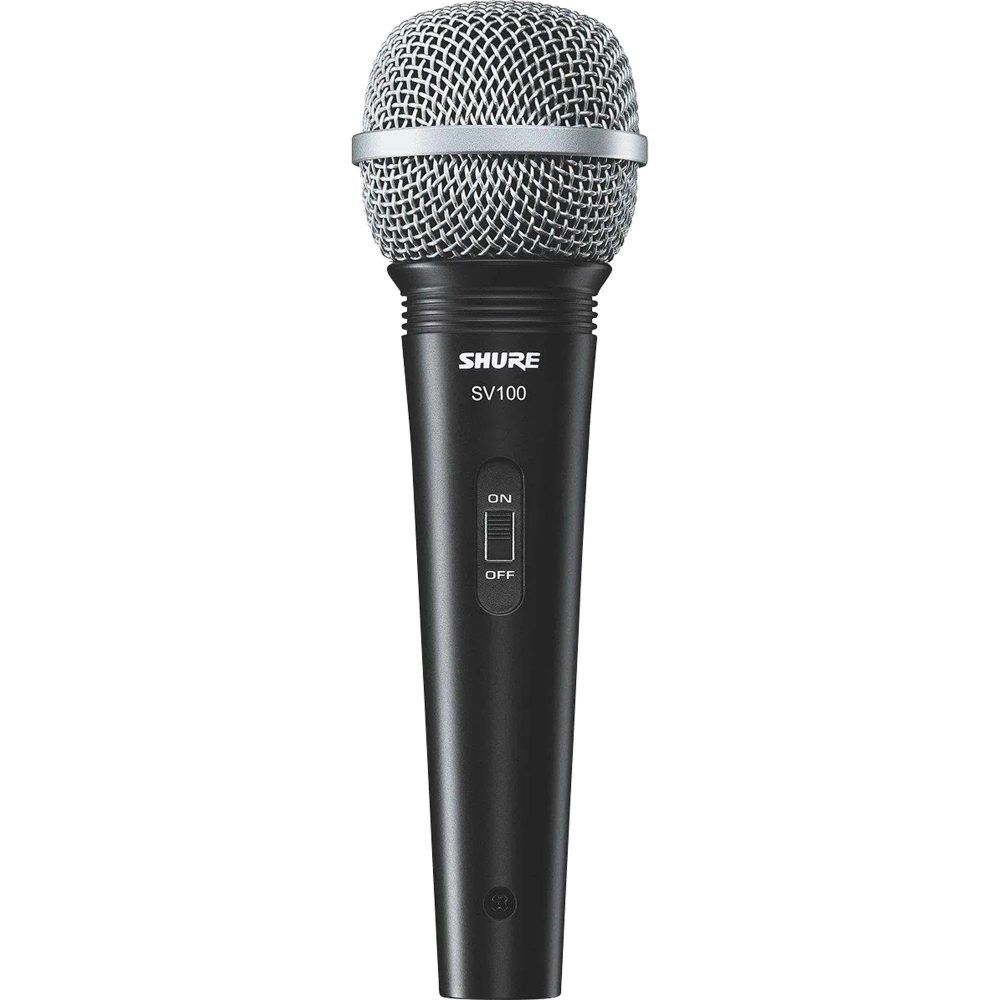 Microfone de Mão Multifuncional Com Fio SV100 Preto SHURE