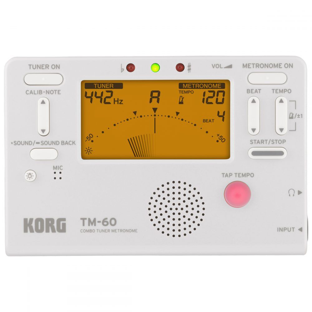 Metronomo Afinador Digital Korg Compacto TM60 WH Branco