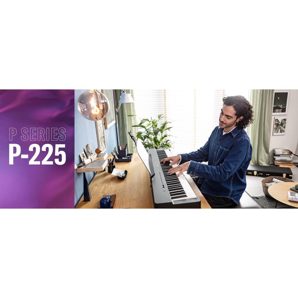 Kit Piano Digital Yamaha P225 Preto + Estante Suporte Yamaha - Image 11