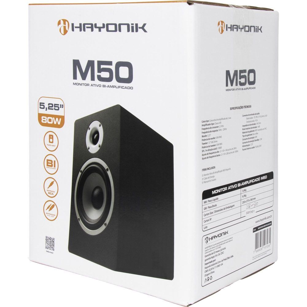Monitor de Referência Para Estúdio Hayonik M50 Bi-amplificado - Image 5