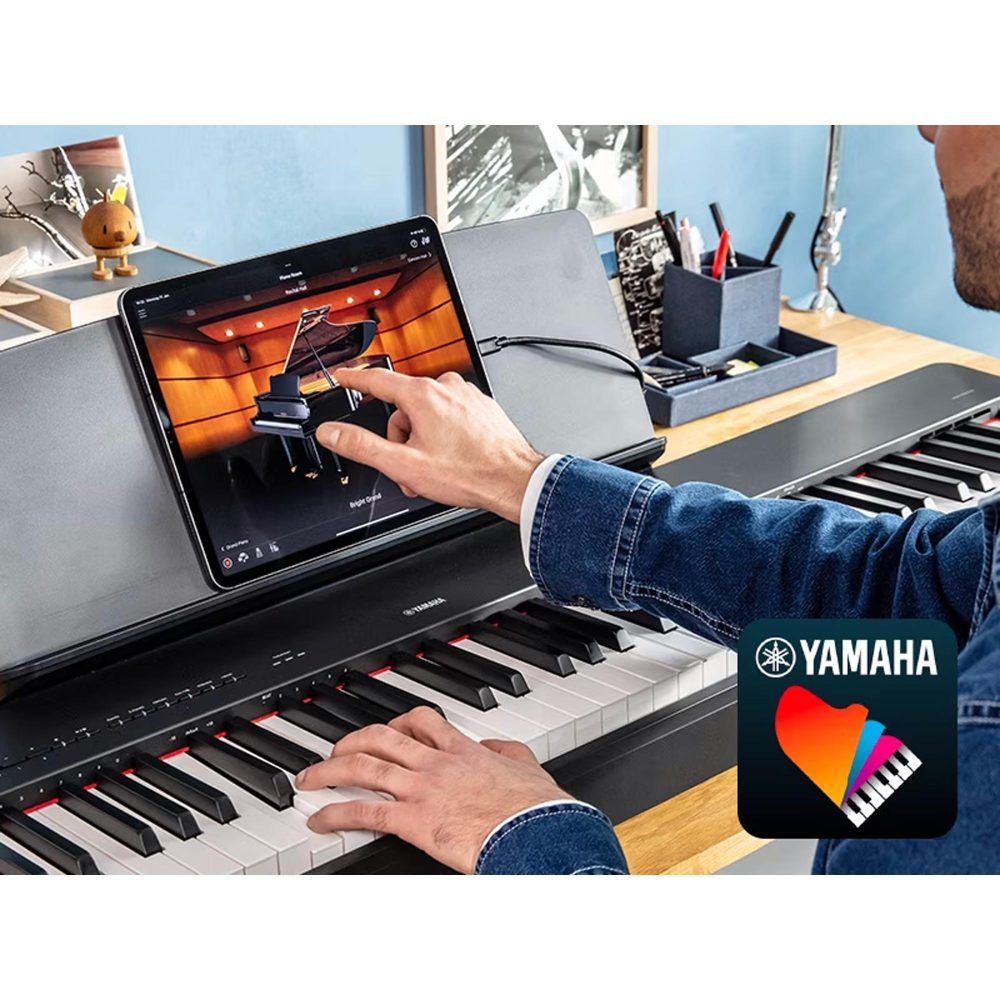 Kit Piano Digital Yamaha P225 Preto + Estante Suporte Yamaha - Image 9