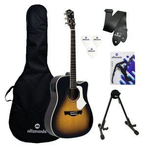 Kit Violão Tagima Andes Vin Sunburst Capa/Suporte/Acessórios