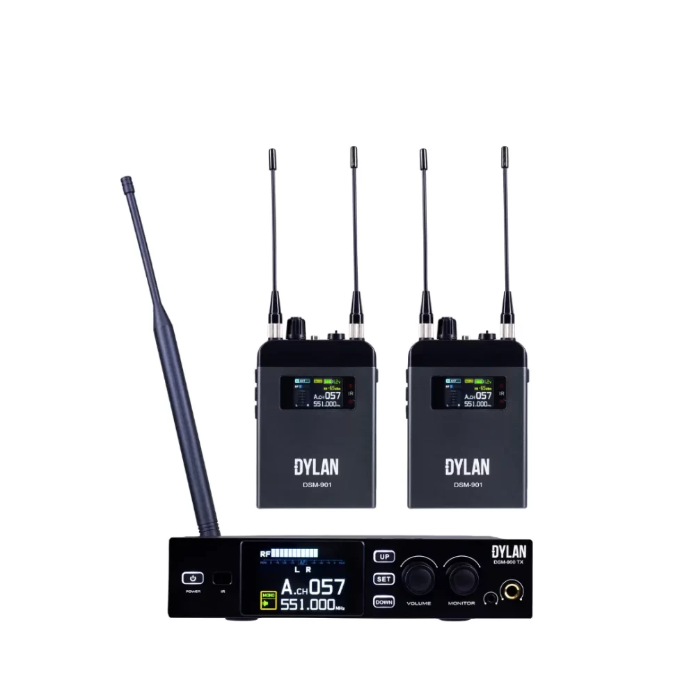 Sistema Transmissão Duplo Sem Fio Monitor InEar DSM900 Dylan