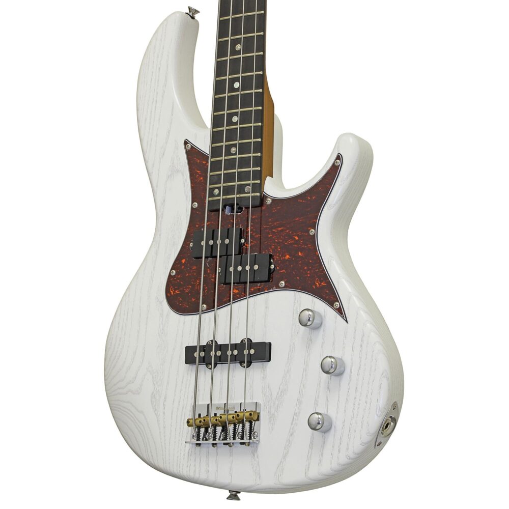 Contrabaixo Aria Pro II 313-MK2 Detroit 4 Cordas Open-Pore White - Imagem 2