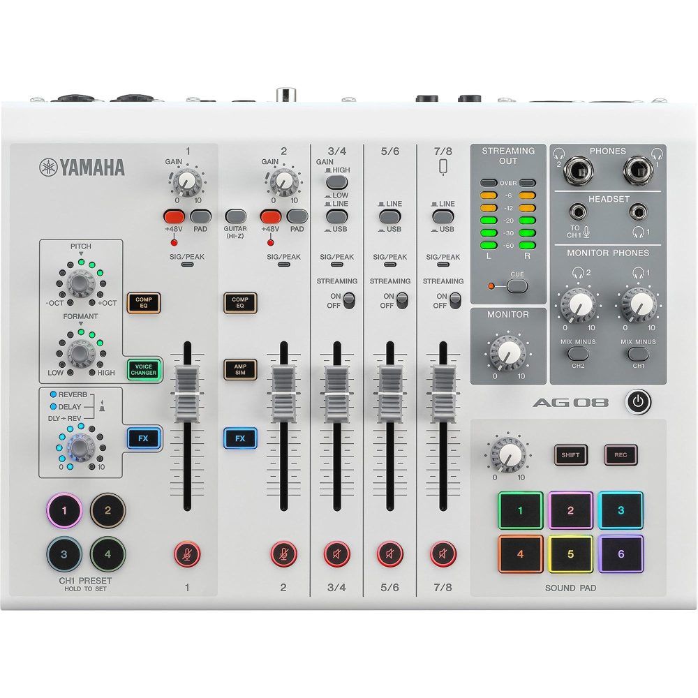 Mesa De Som Yamaha AG08 Streaming Branca - Imagem 3