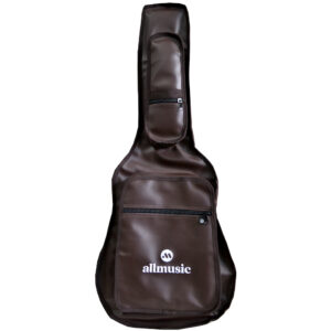 Capa Violão Folk Premium Extra Luxo Couro Marrom Allmusic