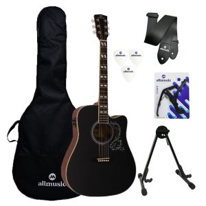 Kit Violão Michael Folk VMF440 Black Capa/Suporte/Acessórios