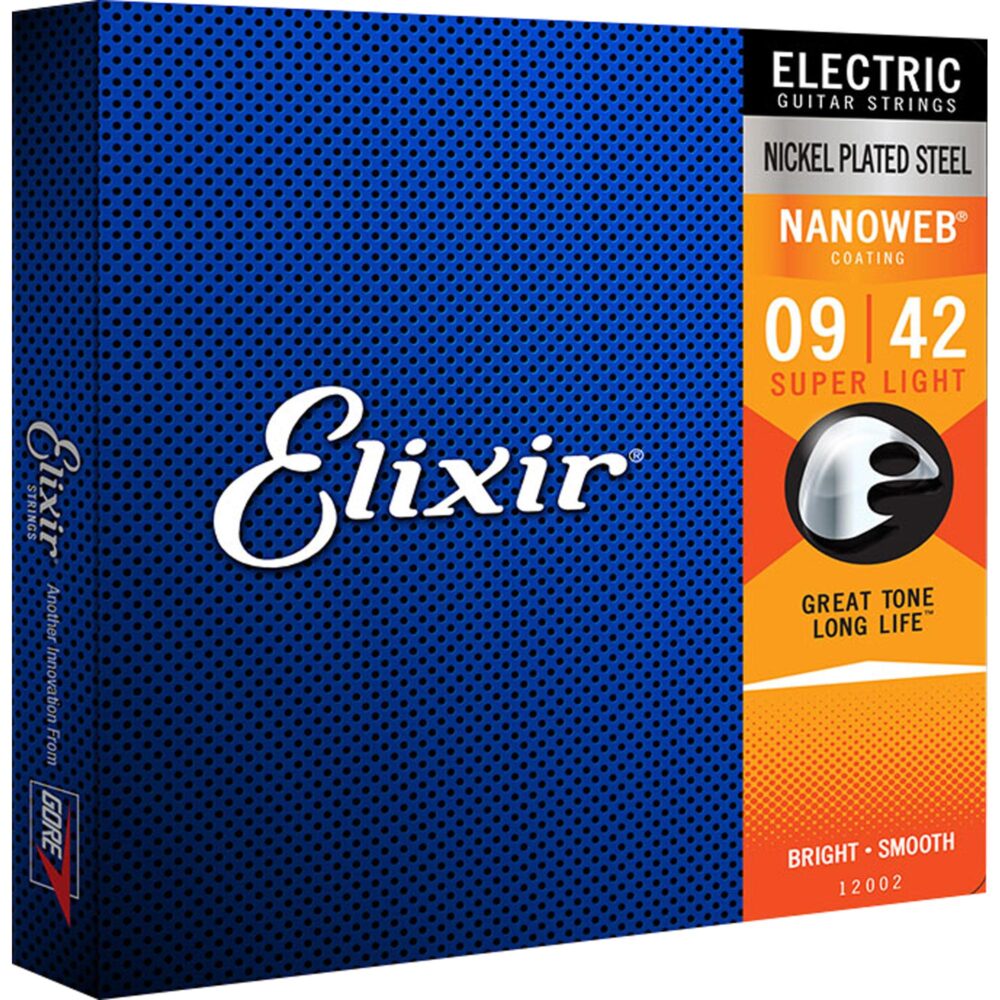 Encordoamento Guitarra .009 Super Light Nanoweb 12002 Elixir