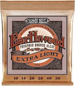 Encordoamento Aço Earthwood Extra Leve Phosphor Bronze Ernie Ball 010"-050"