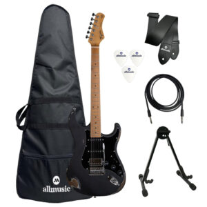 Kit Guitarra Tagima TGA-580 Relic Black Capa+Acessórios