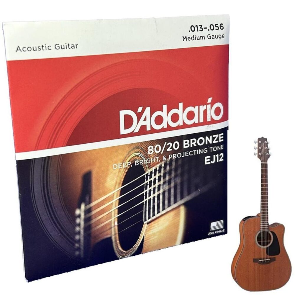 Encordoamento Violão Aço 13-56 D'Addario 80/20 Bronze EJ12 - Imagem 2