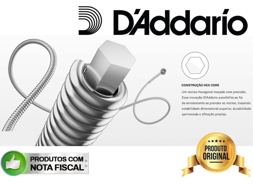 Encordoamento Violão Aço 13-56 D'Addario 80/20 Bronze EJ12 - Imagem 3