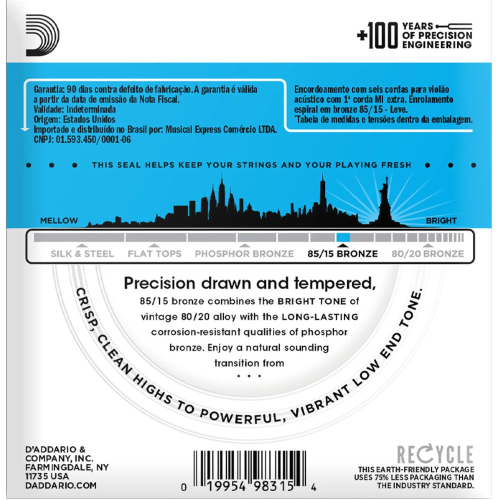 Encordoamento Violão Aço 11-52 PL011 D'Addario EZ910 - Imagem 2