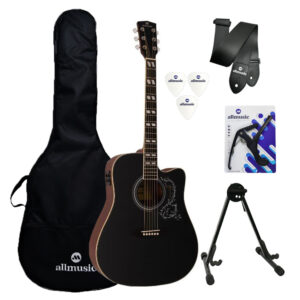 Kit Violão Michael Folk VMF440 Black Capa/Suporte/Acessórios