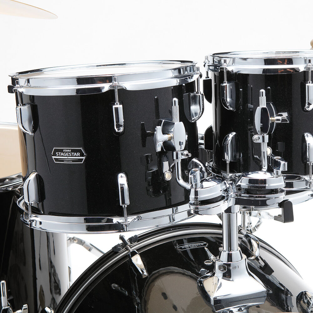 Bateria 5 Tambores, Com Banco, Ferragens E Pratos (Preta Sparkle) Tama Stagestar ST52H5C-BNS - Imagem 4