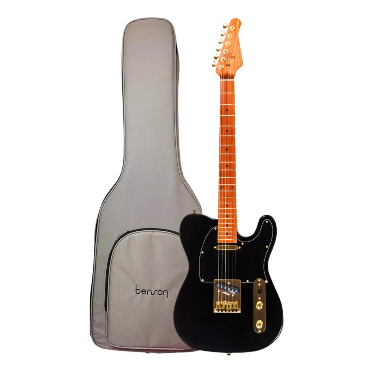 Guitarra Benson Tele Hardy 904 Black Gold C/ Bag Deluxe