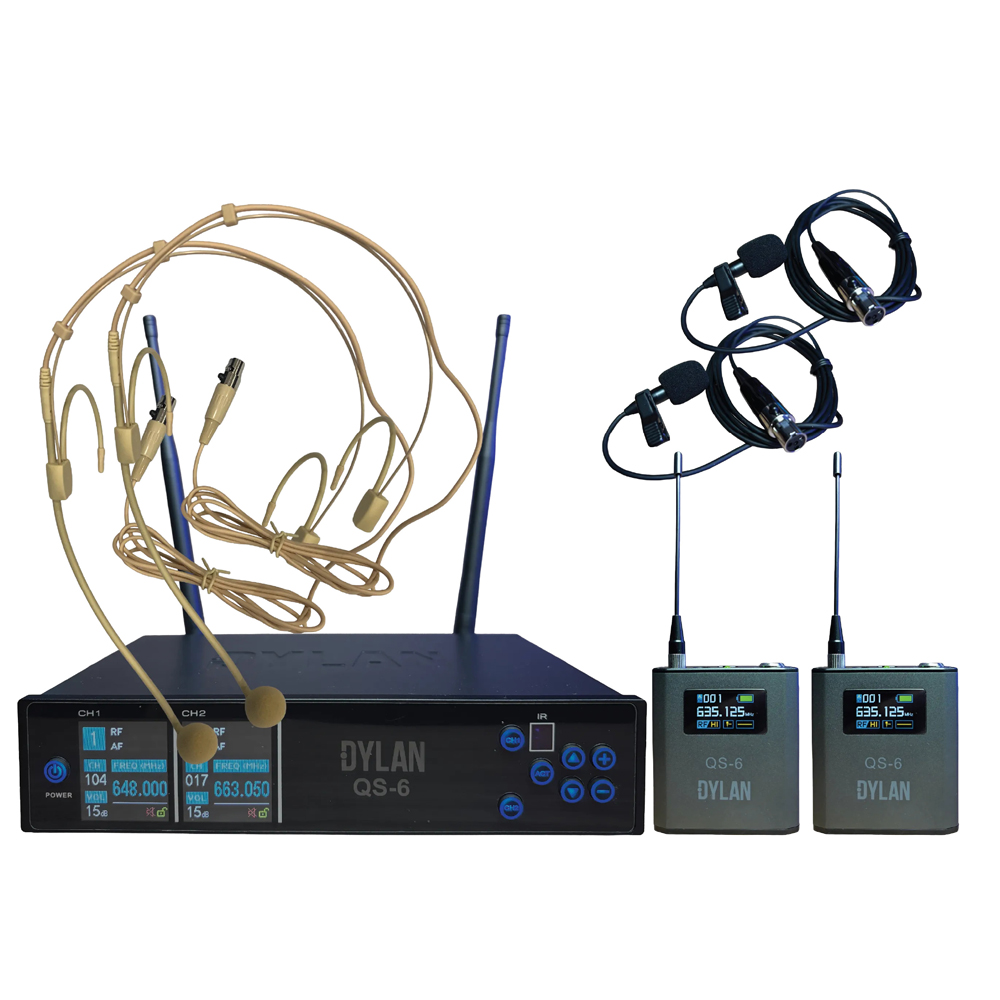 Sistema de Transmissao Sem Fio UHF QS-6 Dylan