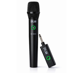 Microfone Sem Fio Duplo Dylan DC-3000 Receptor Portátil