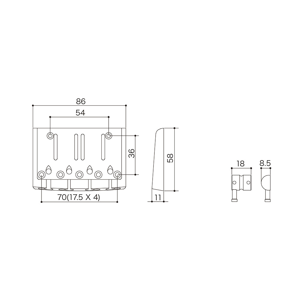 Ponte Para Baixo 4 Cordas Fixa Cromada Gotoh 404SJ-4GS - Imagem 2