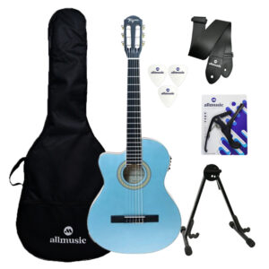 Kit Violão Tagima Cartagena Canhoto Azul Nylon + Acessórios