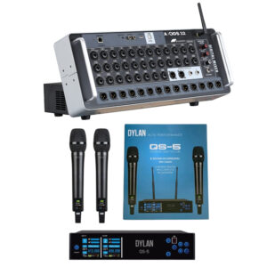 Kit Mesa de Som Digital Duonn AXIOS 32 + Microfone Dylan QS5