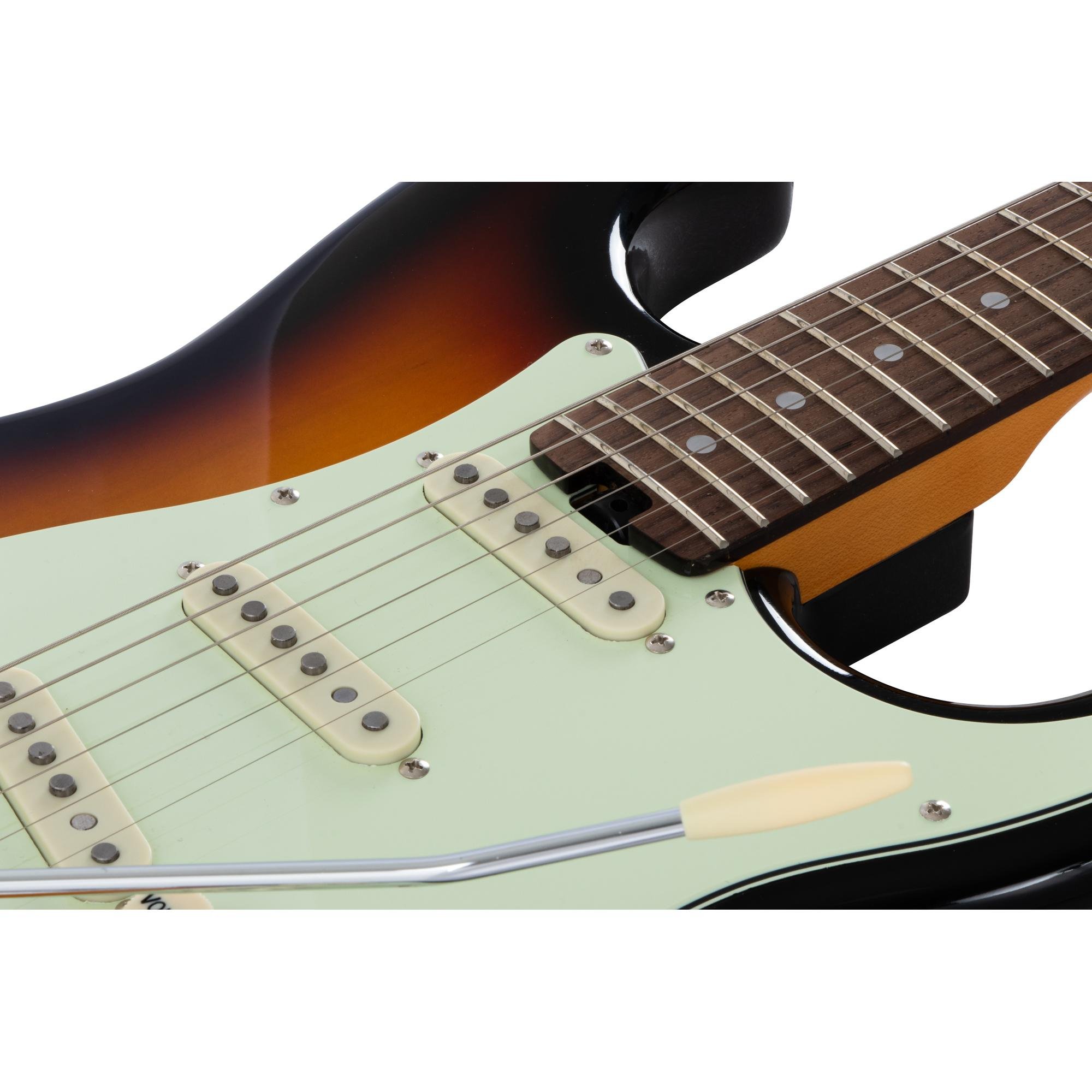 Kit Guitarra Aria Pro II STG-62 3 Tone Sunburst + Acessórios - Imagem 9