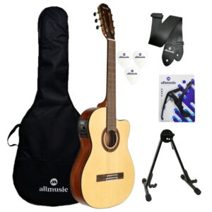Kit Violão Benson GC250FCE Flat Nylon Spruce NG + Acessórios