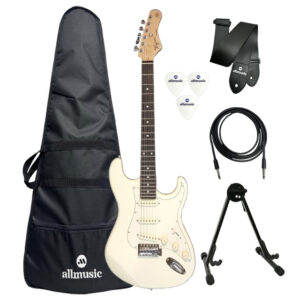 Kit Guitarra Tagima TG-500 Strato 3S Olympic White + Capa