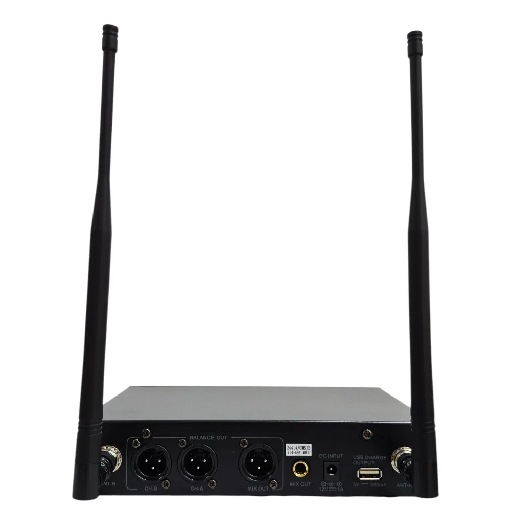 Microfone Sem Fio Duplo Lexsen NXS902HT2 Supercardioíde Preto - Imagem 4
