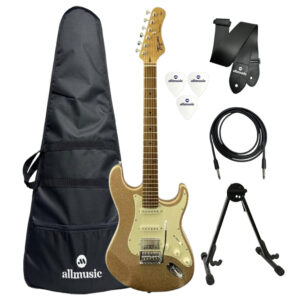 Kit Guitarra Tagima TG-580 HSS Gold Sparkle Bag + Acessórios